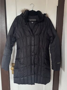 Eddie Bauer Black Women's Puffer Coat with Hood